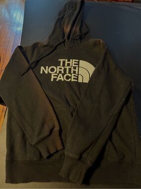 The North Face Black Pullover Hoodie with White Logo